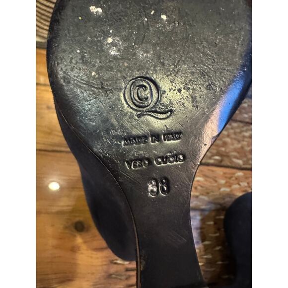 Alexander McQueen Heelless Suede Curved Wedge Ankle Peep Toe Boot EU38 - Picture 8 of 15